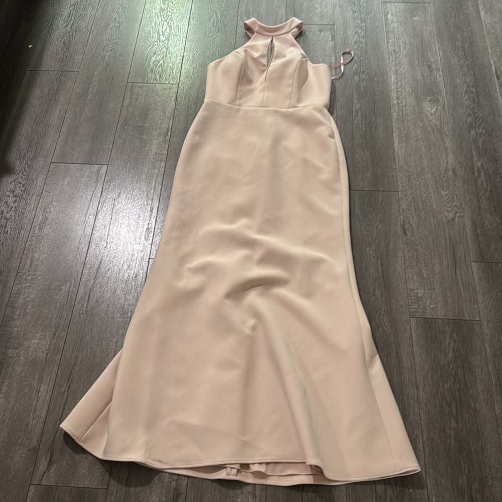 BCBG MAX AZRIA Womens Cut-Out Halter Evening Dress- Bare Pink size 10 - Picture 3 of 8